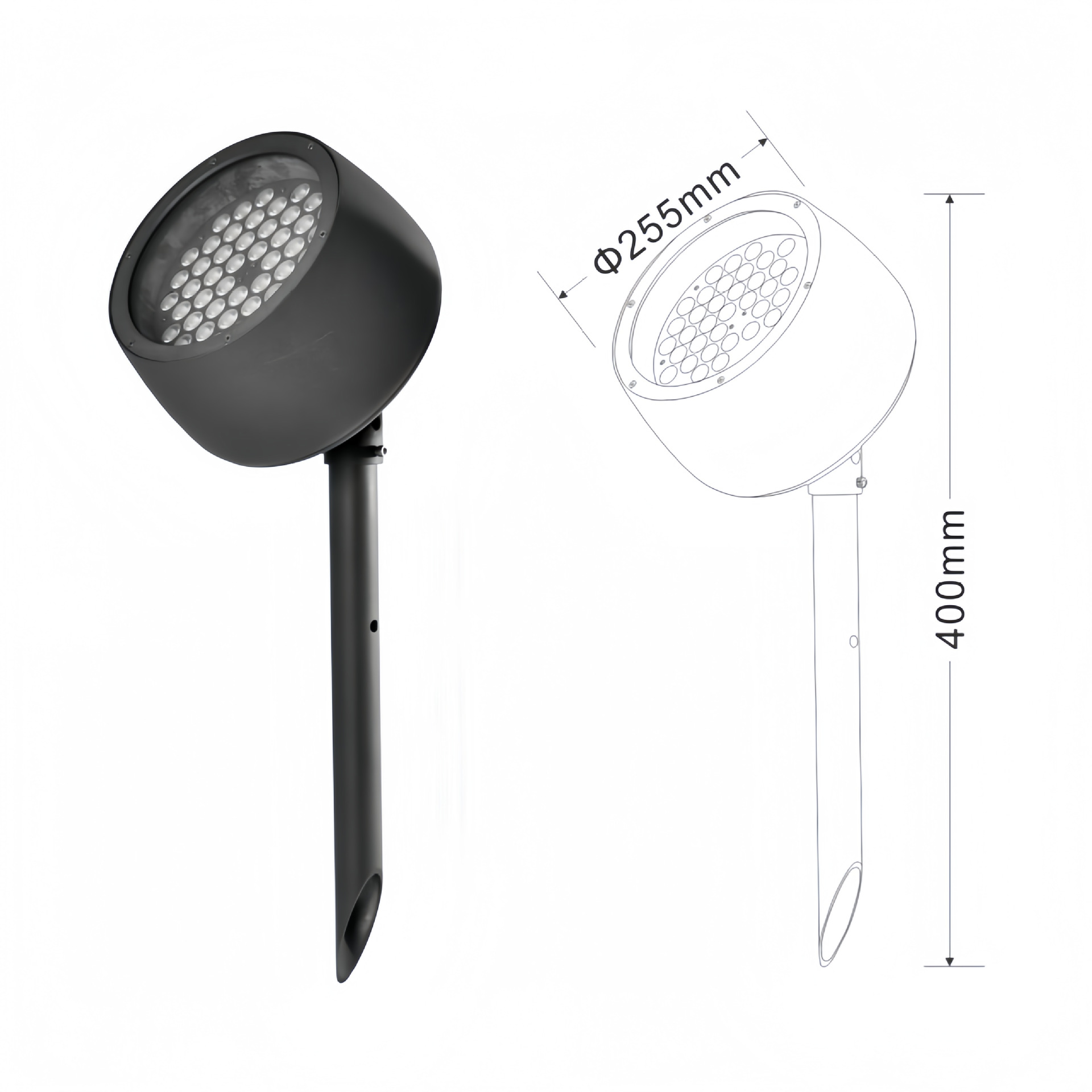 LED floodlight tree light with hoop style, waterproof light for outdoor villas, gardens, courtyards and landscapes。